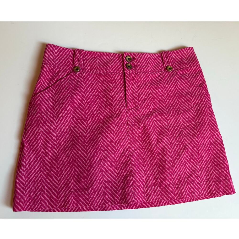 Lilly Pulitzer Skirt Pink Herringbone Corduroy Women's Size 0